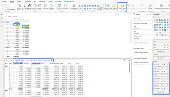 previous power bi