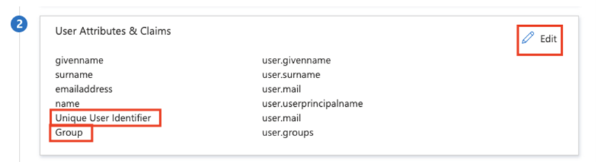 user attributes claims